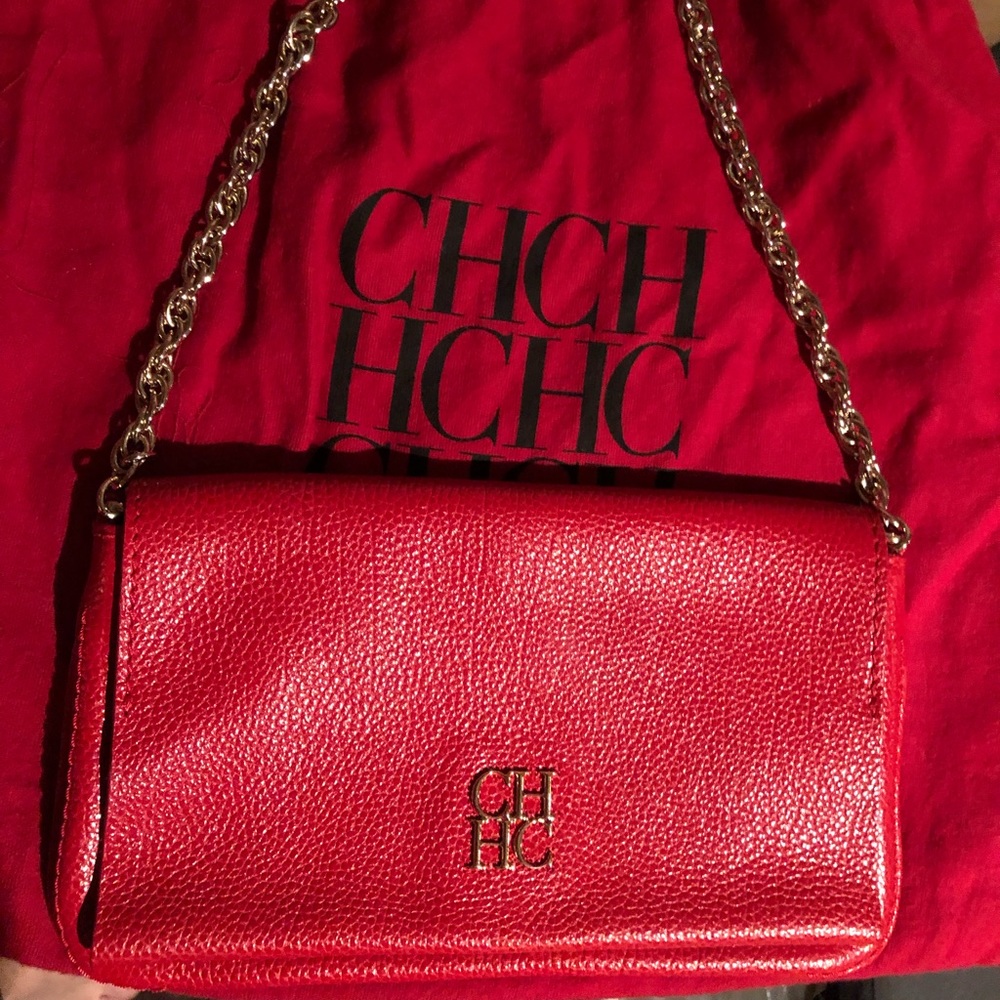 AUTHENTIC RED CAROLINA HERRERA BAG